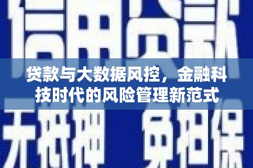 天河贷款与大数据风控，金融科技时代的风险管理新范式