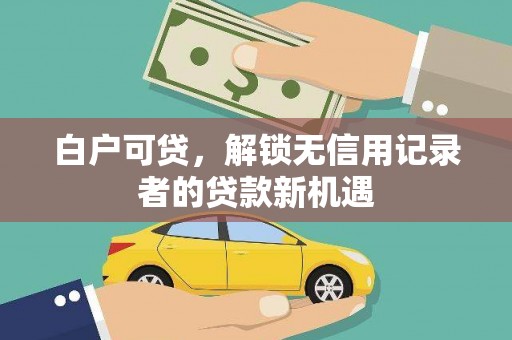 连云白户可贷，解锁无信用记录者的贷款新机遇