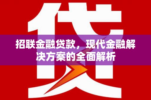 天津招联金融贷款，现代金融解决方案的全面解析