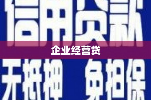 阆中企业经营贷