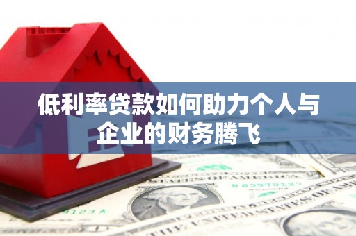开平低利率贷款如何助力个人与企业的财务腾飞