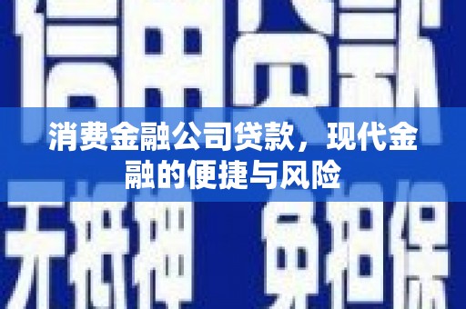 枞阳消费金融公司贷款，现代金融的便捷与风险
