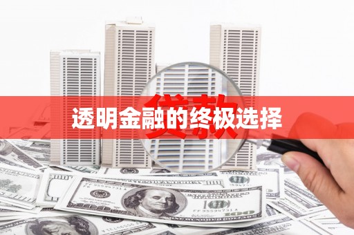 苍溪透明金融的终极选择