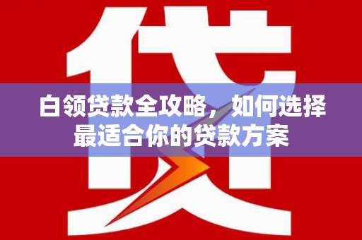 印台白领贷款全攻略，如何选择最适合你的贷款方案